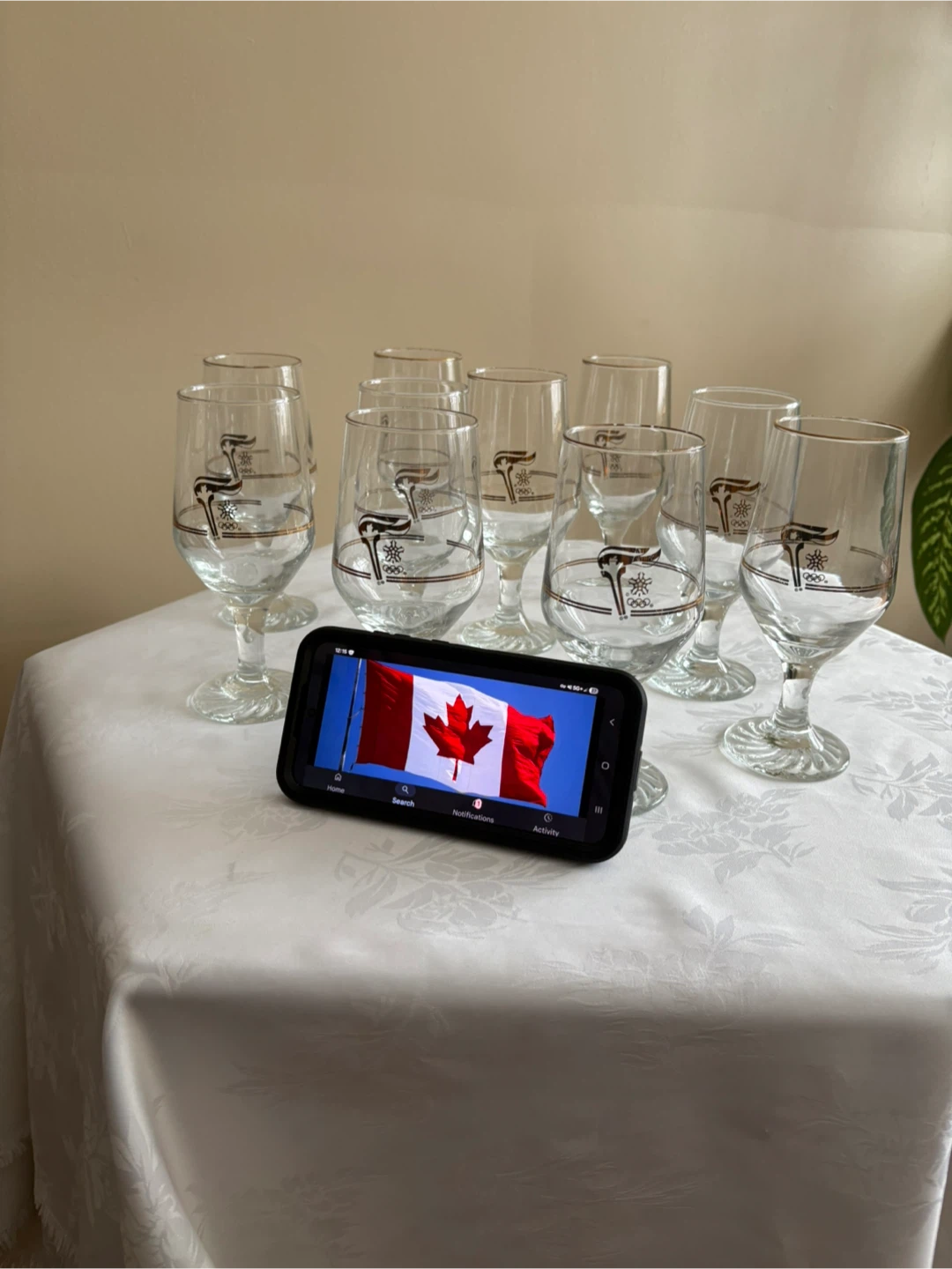 Set of 8 Vintage Olympic Glasses