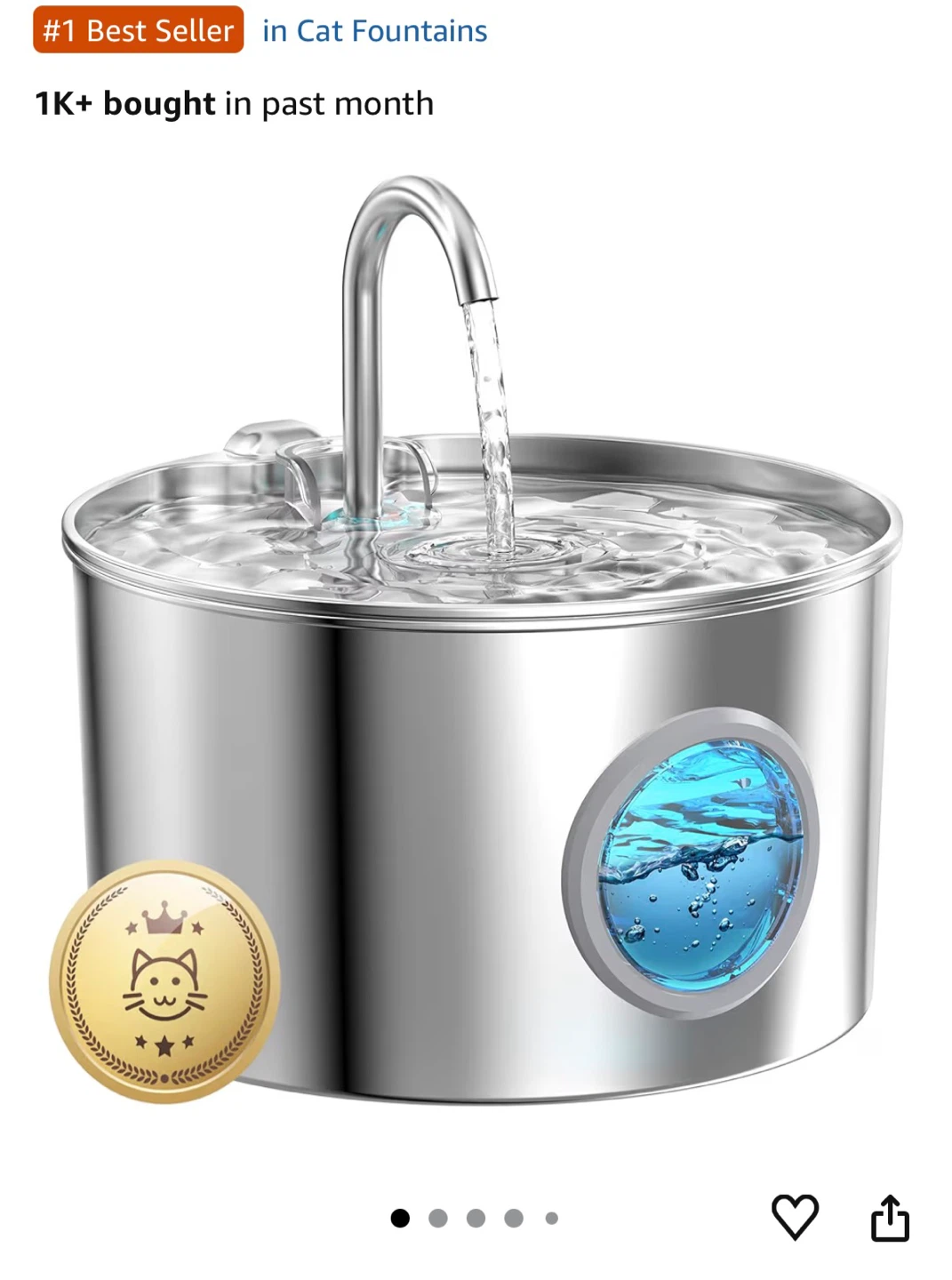 📸Stainless Steel Pet Water Fountain + new filters