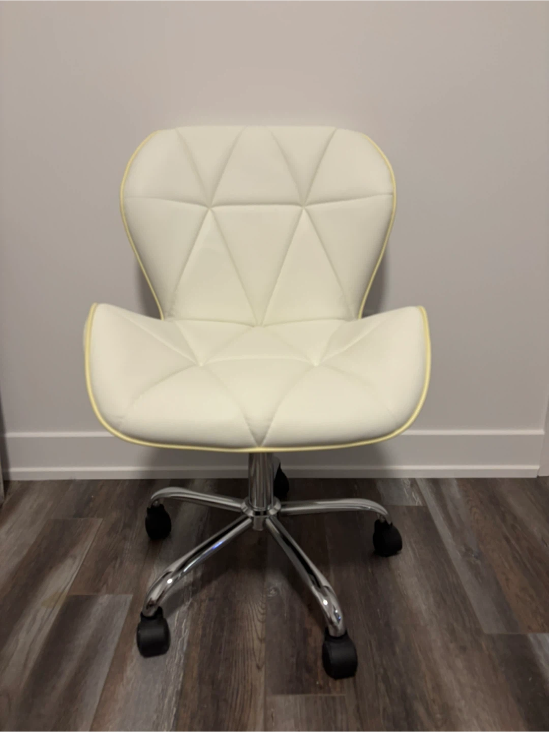 White Office Chair with Yellow Trim