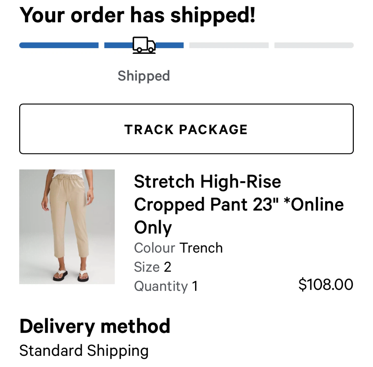 Lululemon Stretch High-Rise Cropped Pant 23" - Trench - Size 2 - photo 4
