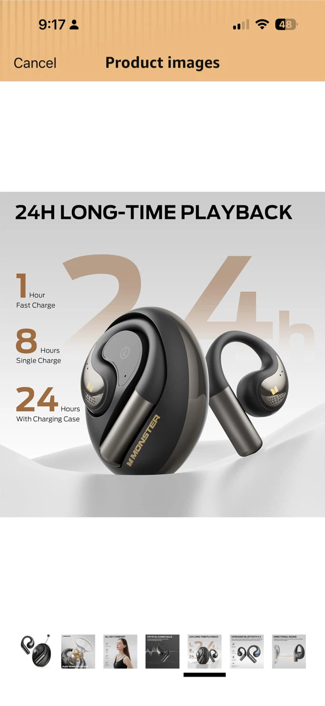 Monster True Wireless Earbuds - Black - photo 3
