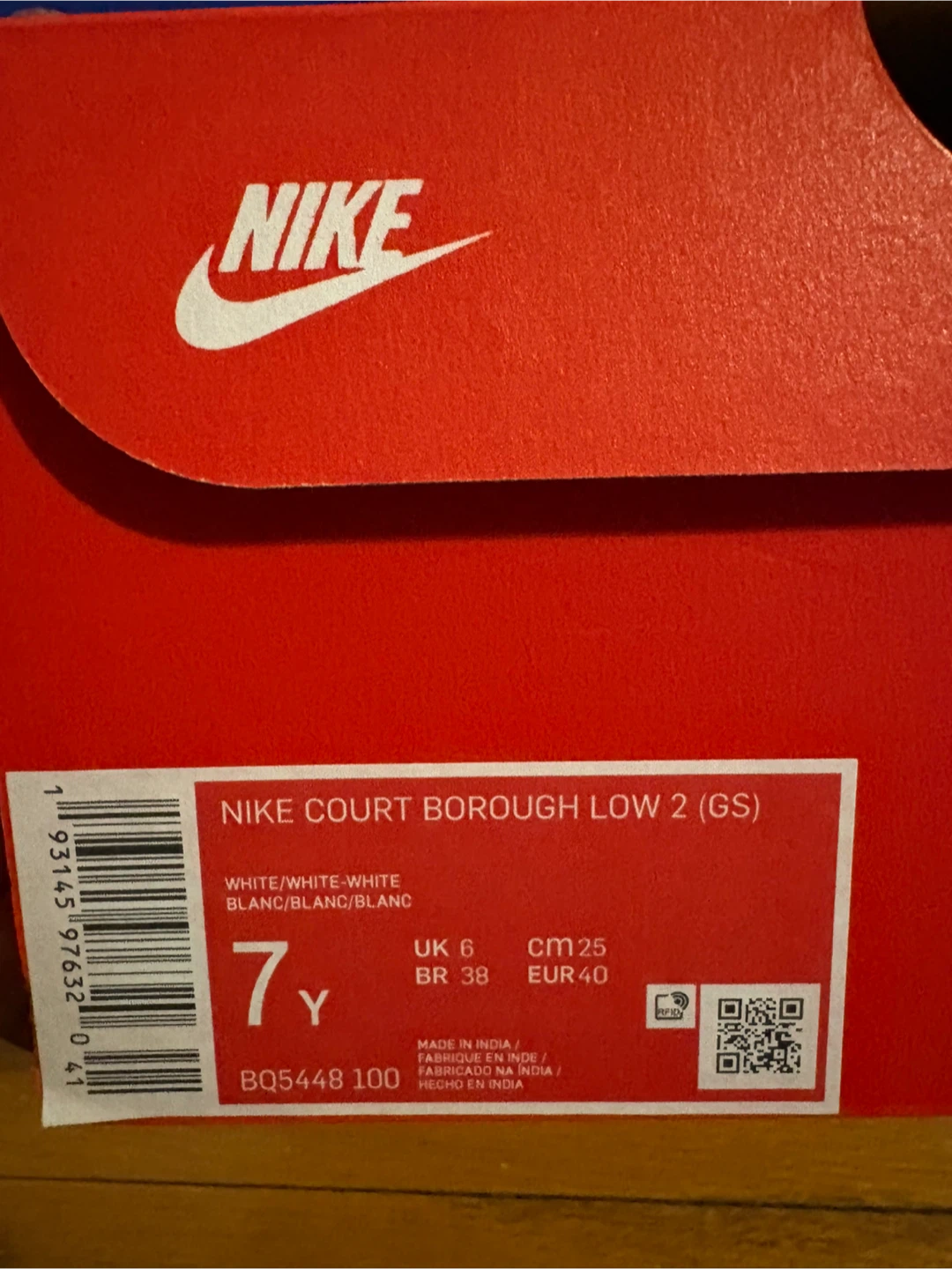 Nike Court Borough Low 2 (GS) White Shoes Size 7Y - photo 4