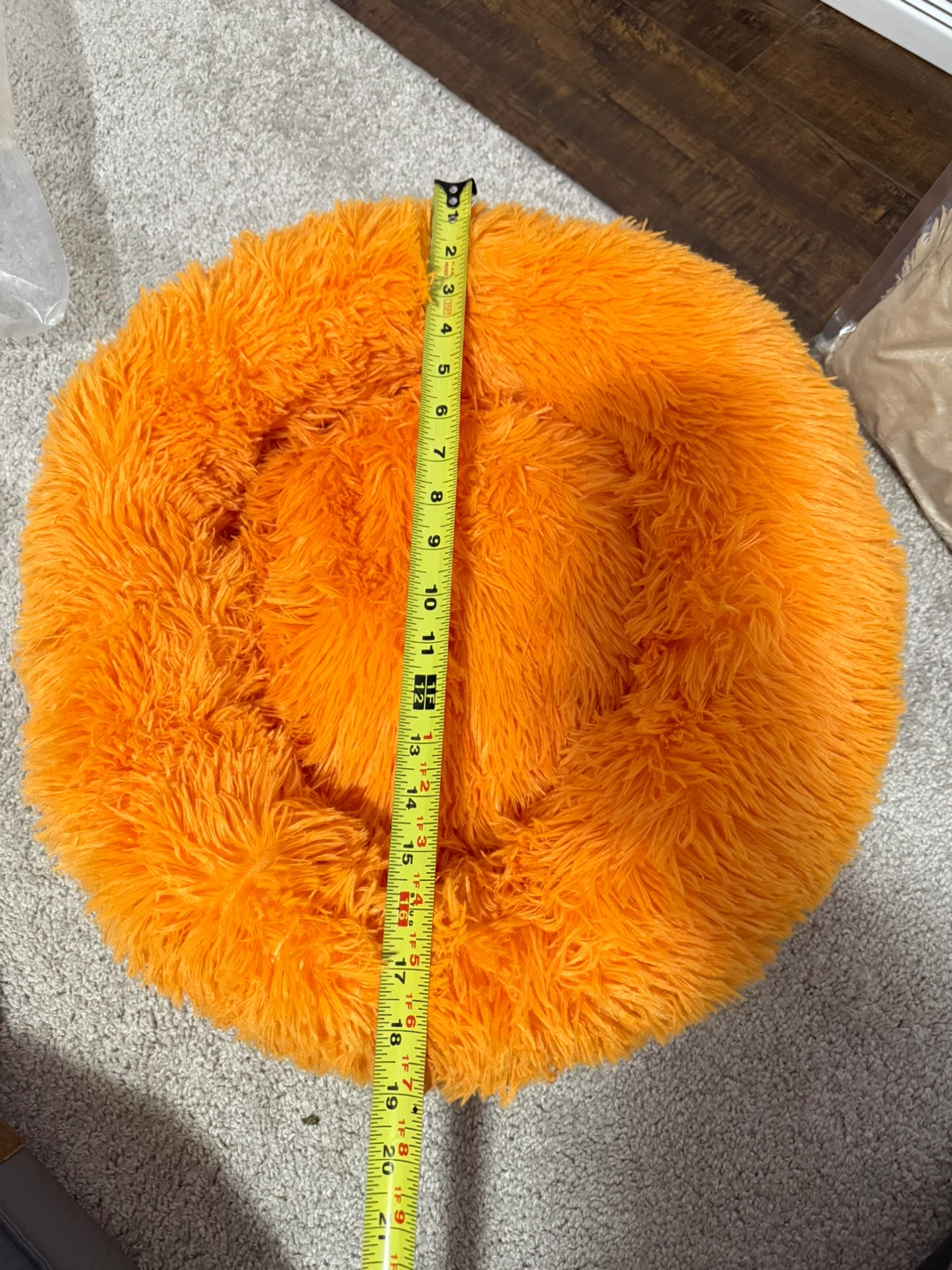 Orange Plush Pet Bed – Open Box – 23” Round 🧡 - photo 3