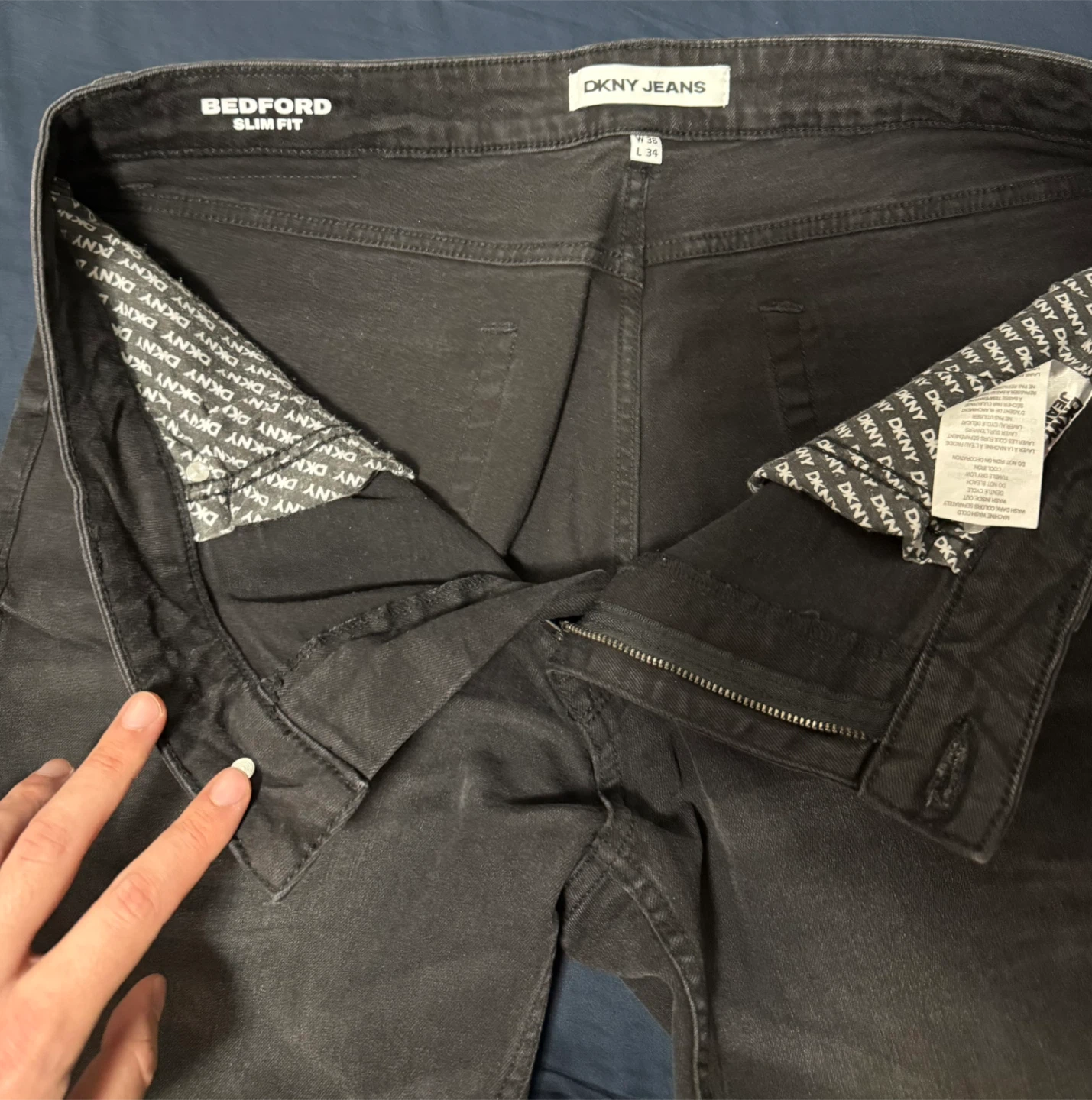 DKNY Washed Black Slim Fit Jeans 36x34 - photo 3