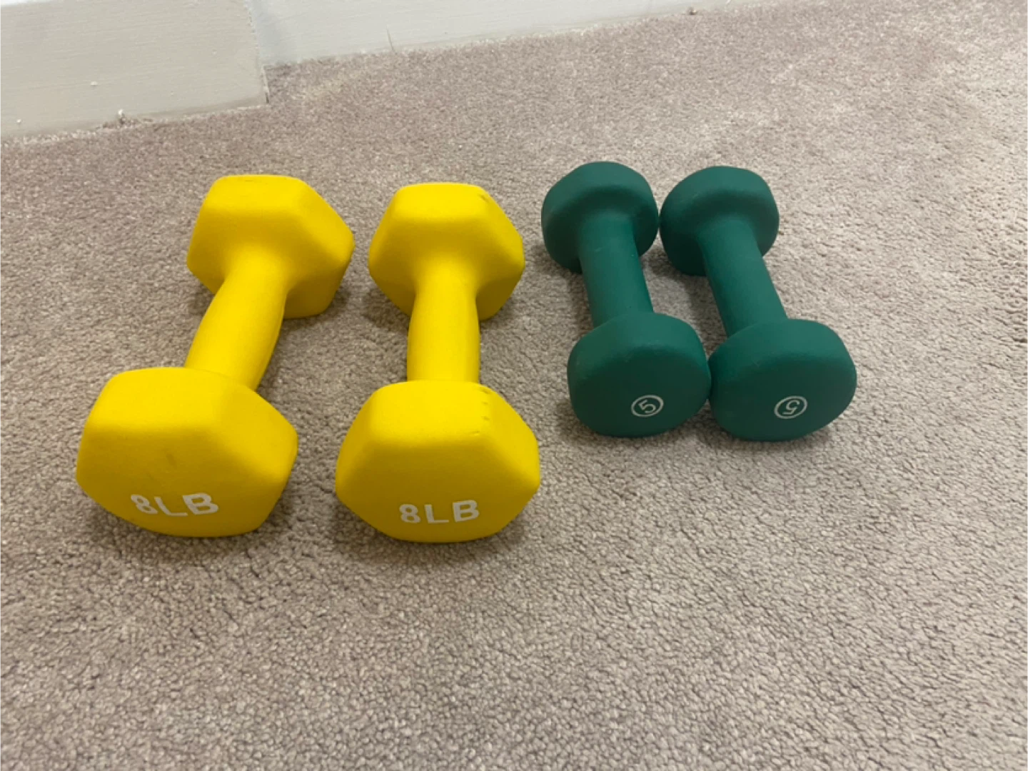 Pair of 8lb and 5lb Dumbbells