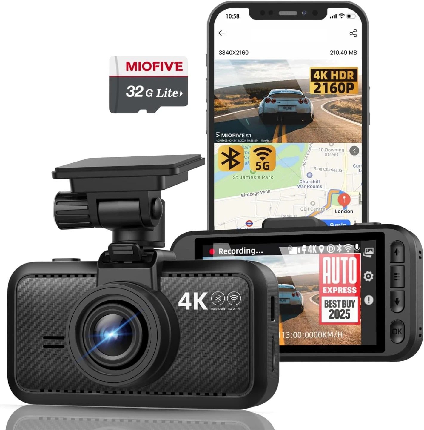 MIOFIVE S1 4K Dash Cam with 32GB Lite SD Card | Karrot