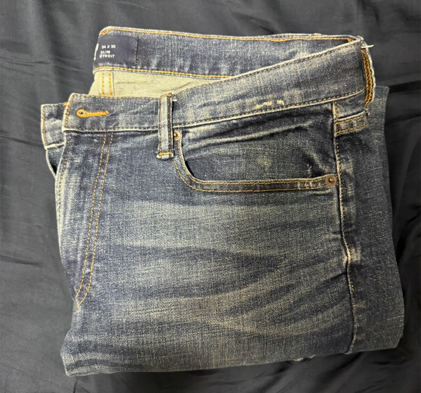 GAP Slim Straight Fit Blue Jeans - 34x30 - photo 4
