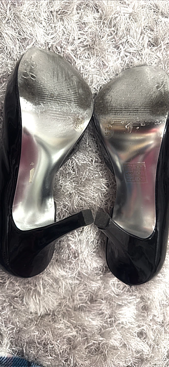 Jessica Simpson Black Patent Peep-Toe Heels 5.5 - photo 4