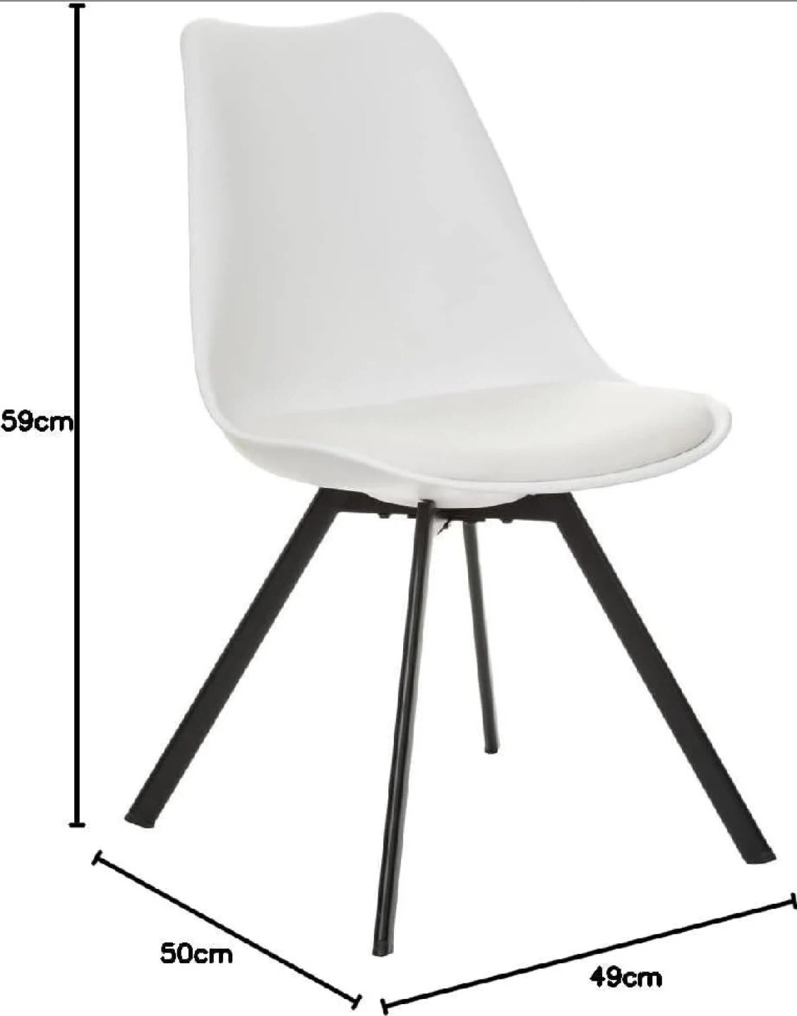 2pcs Modern White Shell Chairs - photo 3