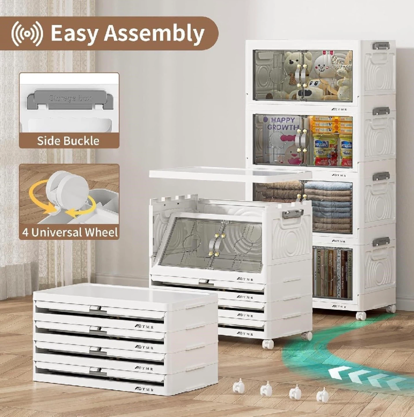 8.4GAL Stackable Storage Bins 2pcs - photo 3