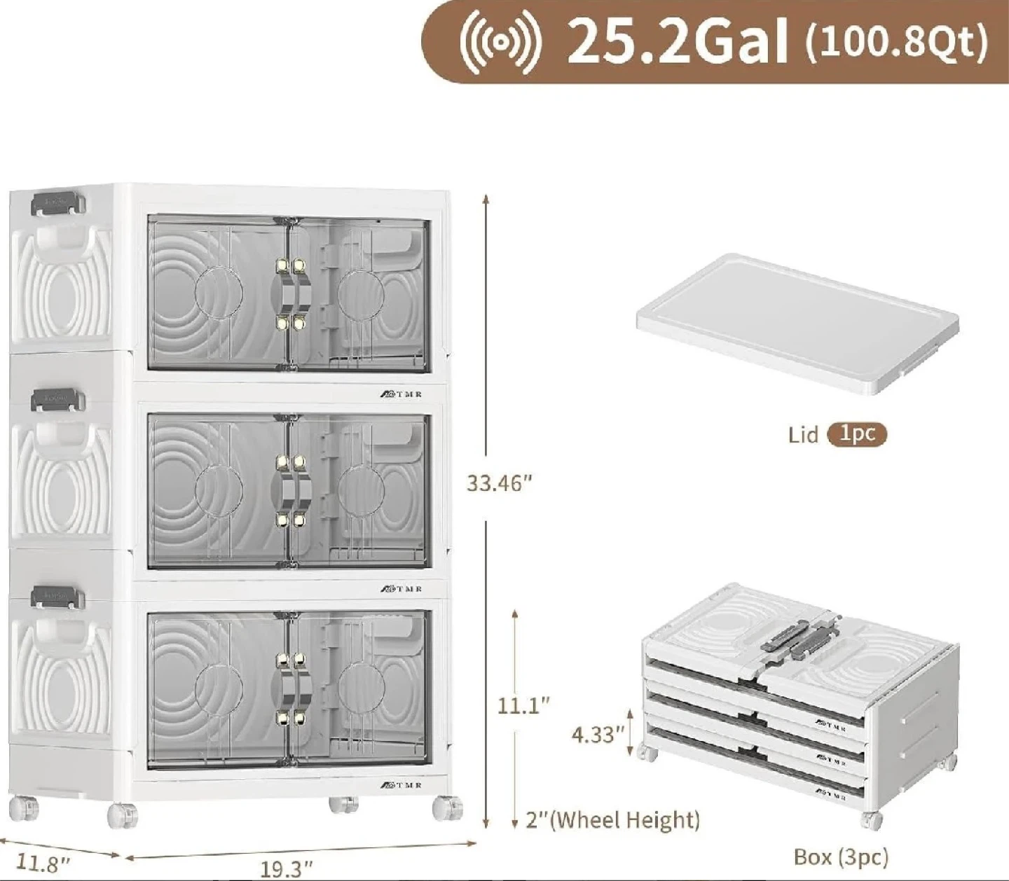 8.4GAL Stackable Storage Bins 2pcs - photo 2