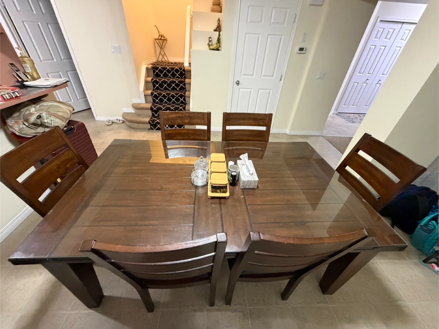 Wooden Dining Table with 6 Chairs - photo 2