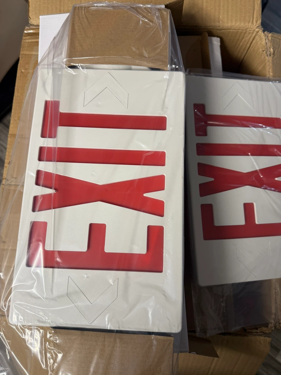 White LED Exit Sign Emergency Light