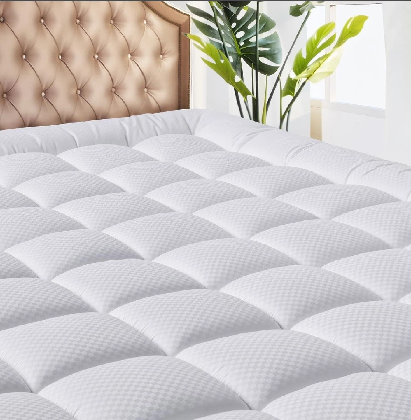Sealed Queen Size Mattress Pad Fitted Sheet, White