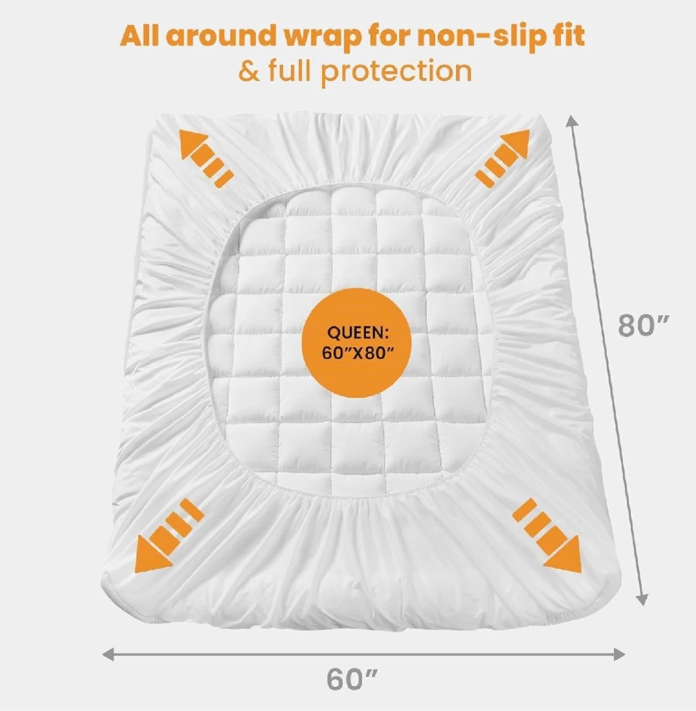 Sealed Queen Size Mattress Pad Fitted Sheet, White - photo 2