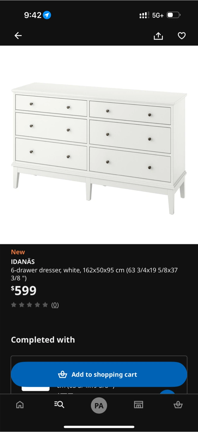 Ikea IDANÄS 6-drawer dresser, white - photo 3