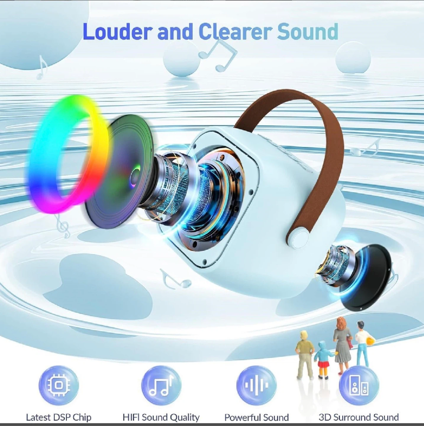 New in Box Mini Karaoke Speaker: 2 wireless mics (Blue) - photo 2