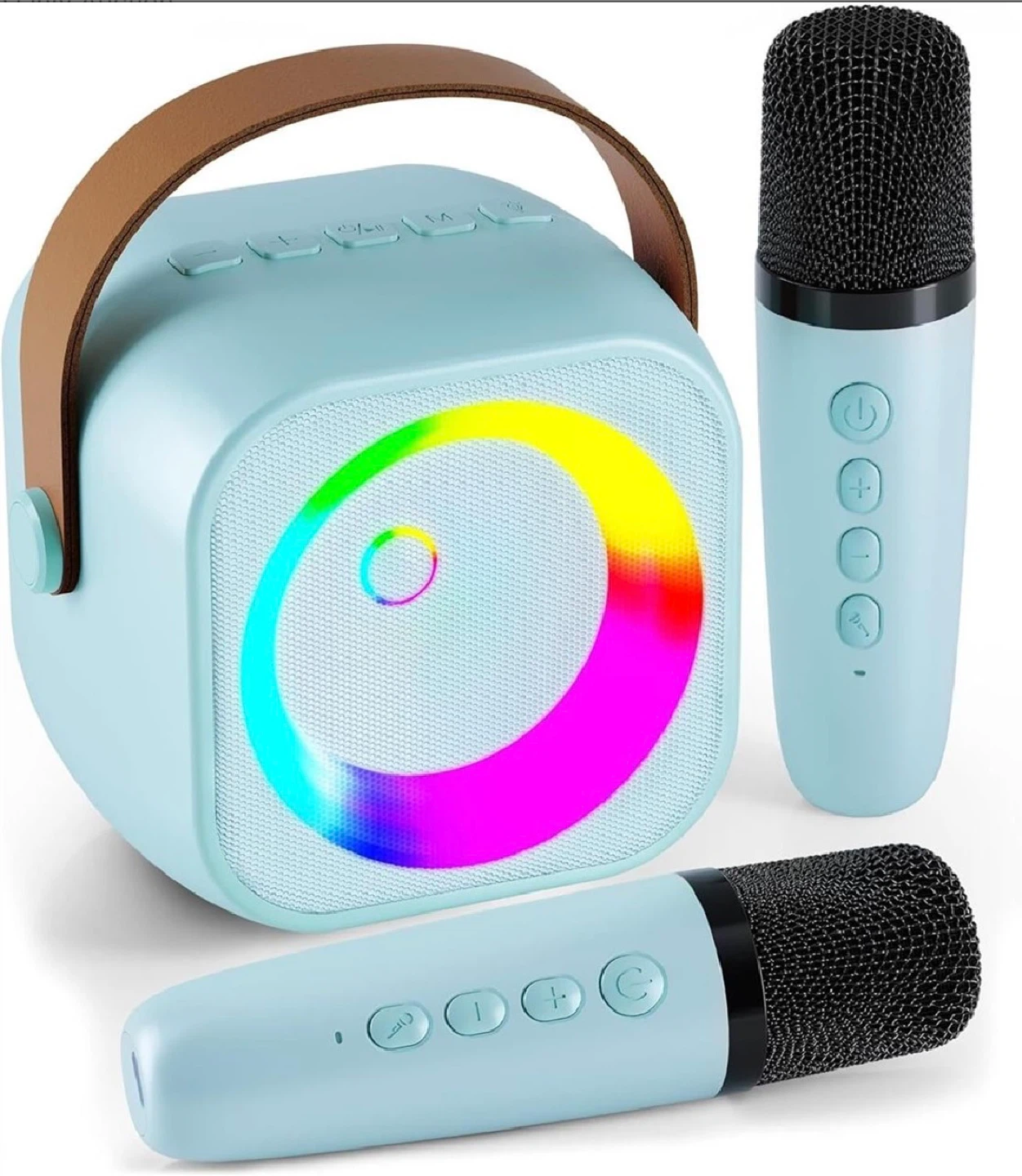 New in Box Mini Karaoke Speaker: 2 wireless mics (Blue)