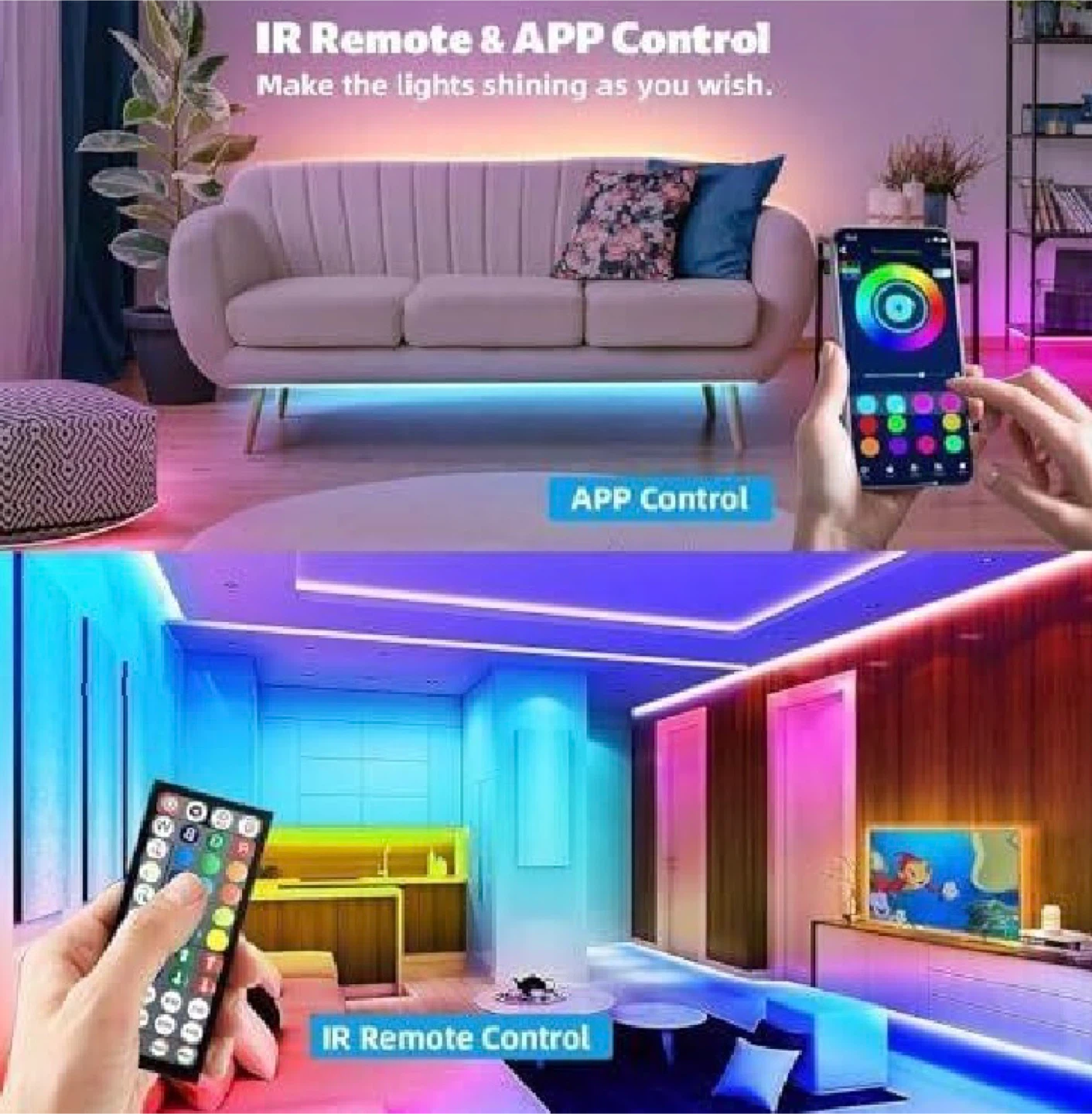 New in Box RGB LED Strip 100ft with App & Remote - photo 2