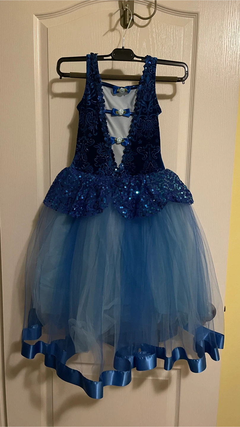Girls Blue Sequin Tutu Dance Costume