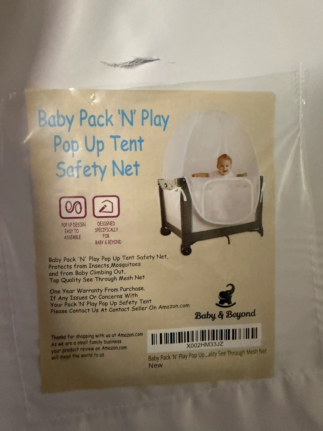 Baby Pack 'N Play Pop Up Tent Safety Net