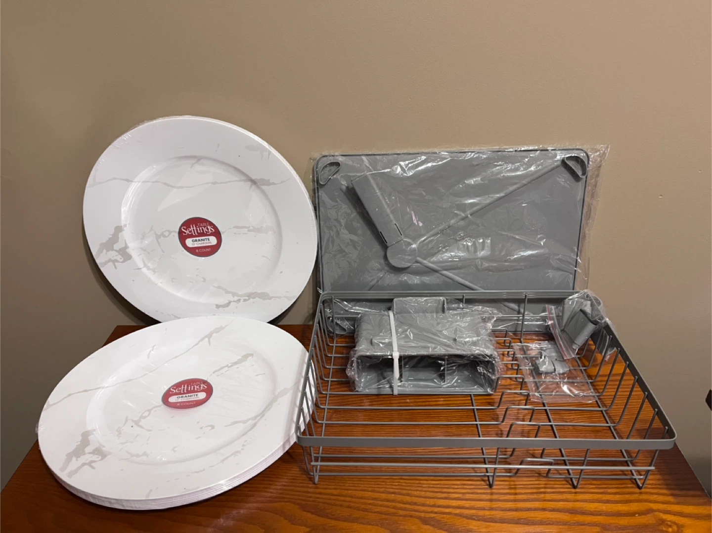 CHARGER PLATES & DISH DRYING RACK