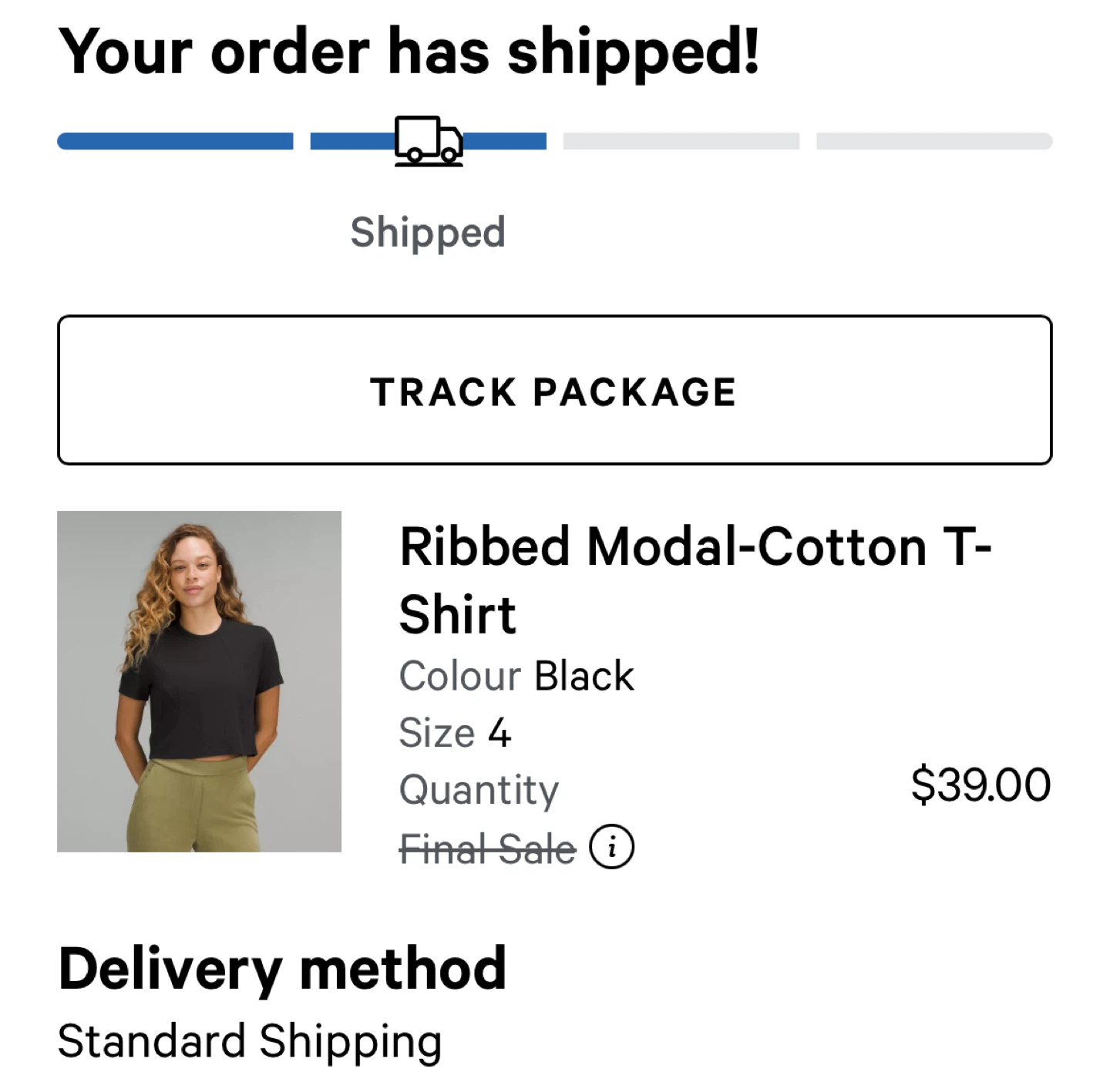 Ribbed Modal-Cotton T-Shirt - Size 4 - Black - photo 3