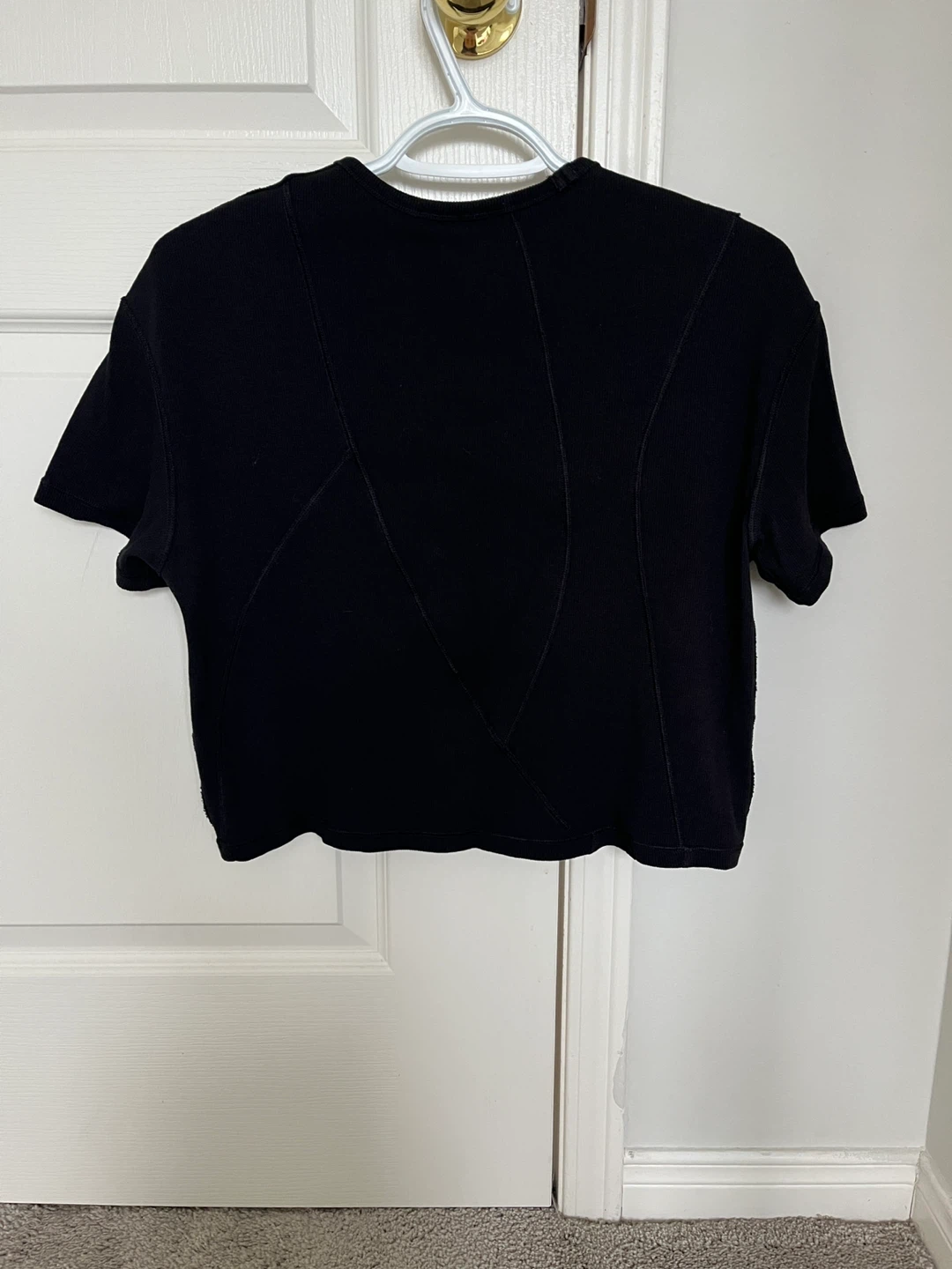 Ribbed Modal-Cotton T-Shirt - Size 4 - Black - photo 2
