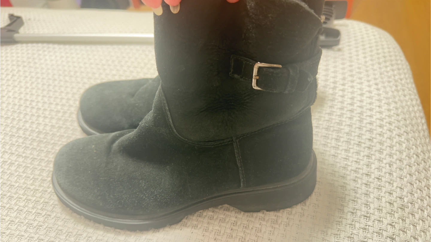 Black Suede Boots with Buckle Detail 7.5 - photo 5