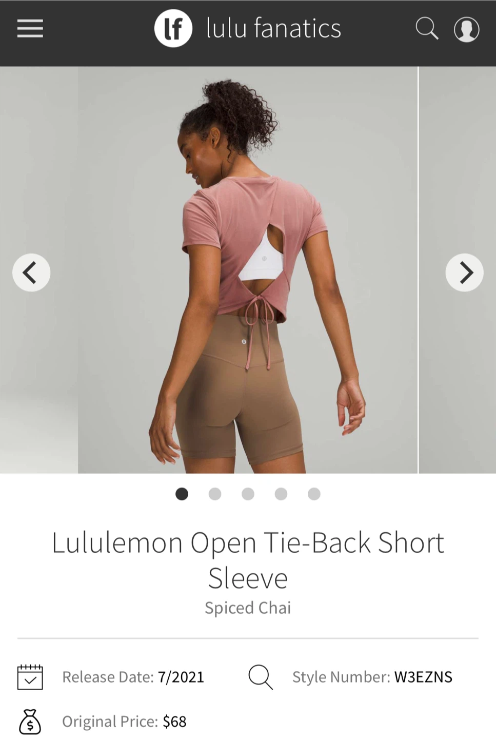 Lululemon Open Tie-Back Short Sleeve Shirt - Spiced Chai - photo 3