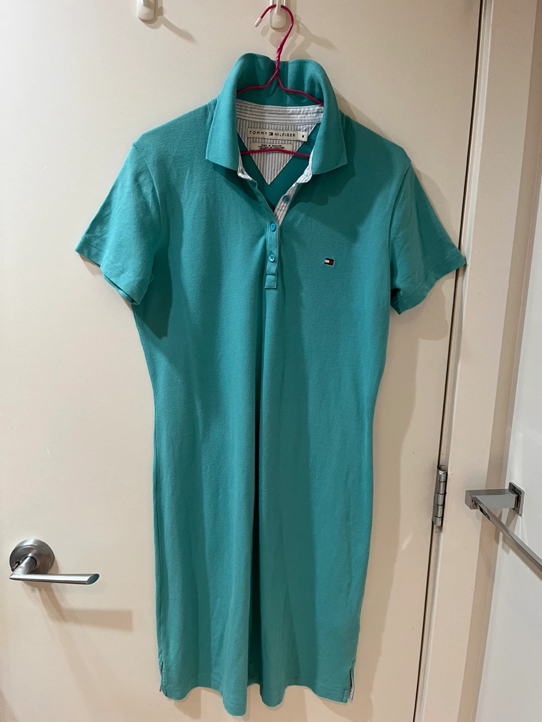 Tommy Hilfiger Women's Polo Dress - Teal, Size M