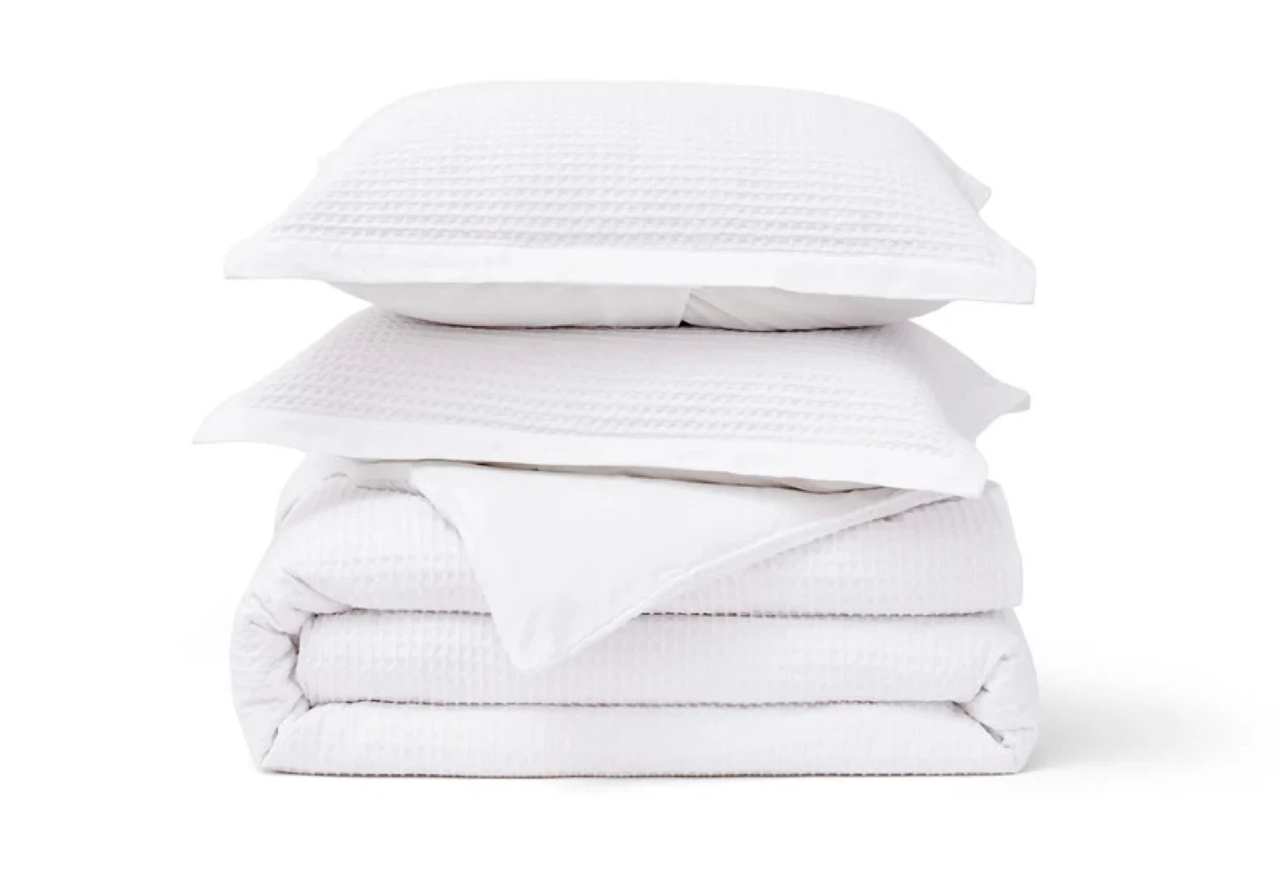 New GentleSoft 100% Cotton Waffle Weave Duvet Cover Set Queen - photo 2