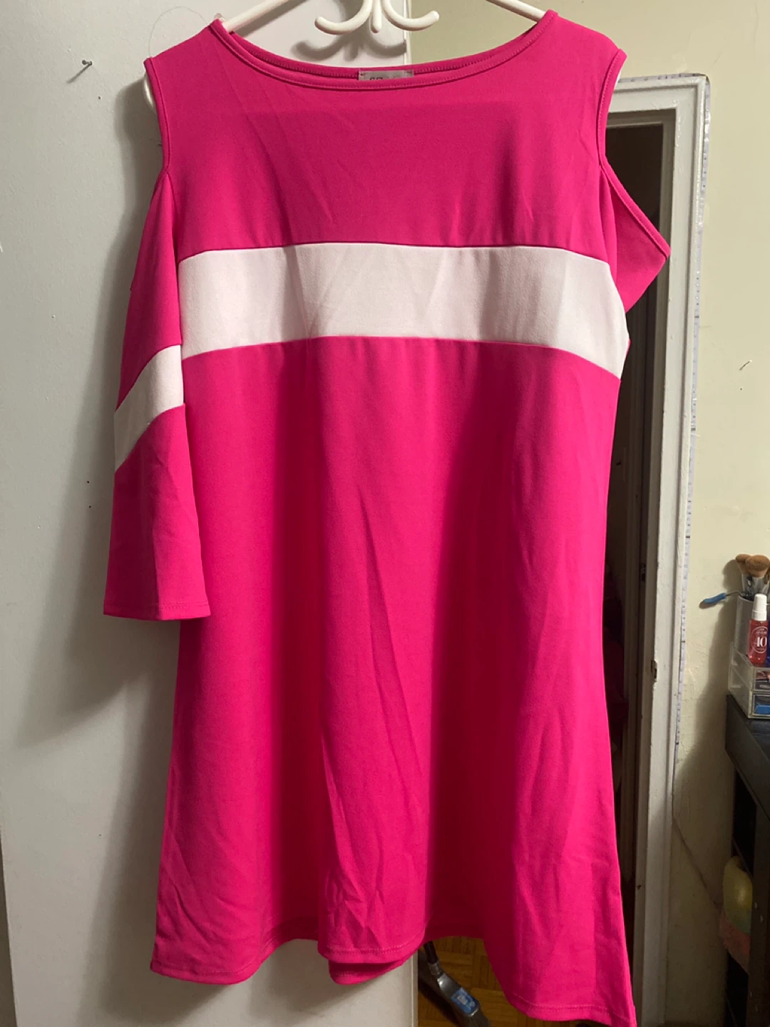 C Christian Los Angeles Pink Cold Shoulder Dress