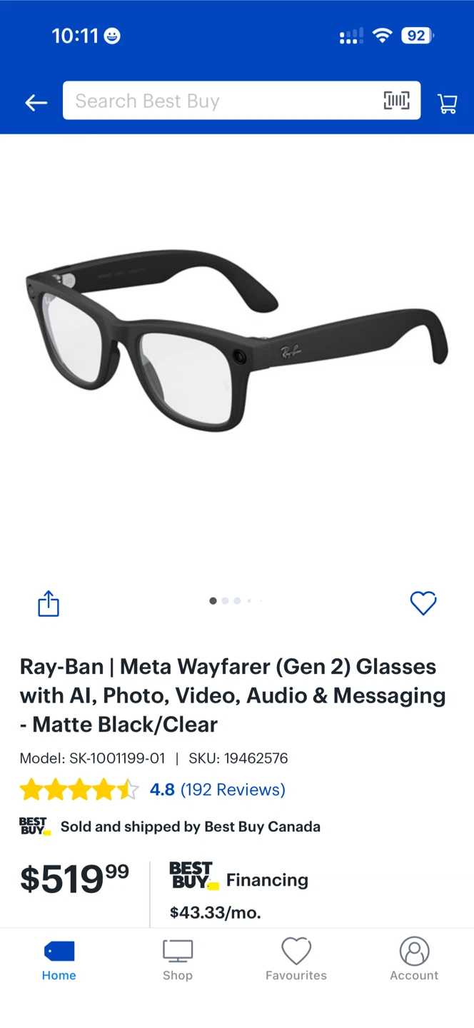 Ray-Ban Meta Wayfarer (Gen 1) Smart Glasses - Matte Black - photo 2