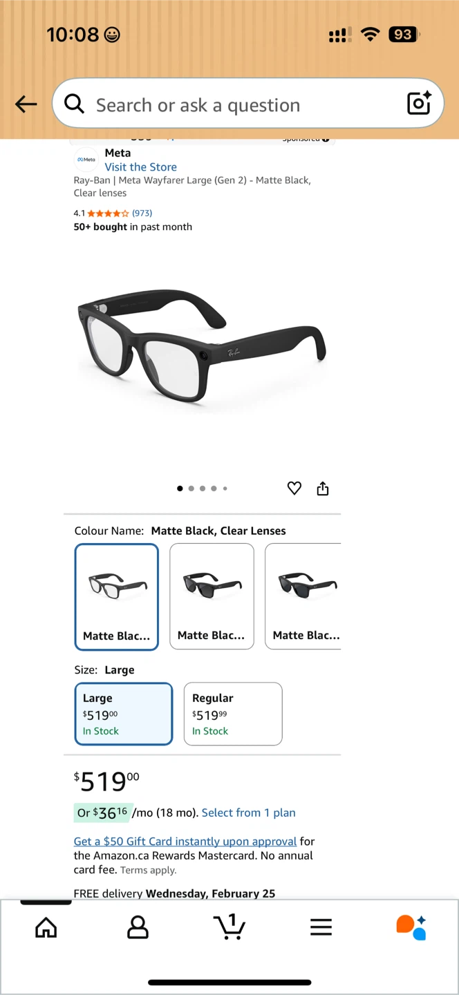 Ray-Ban Meta Wayfarer (Gen 1) Smart Glasses - Matte Black - photo 4