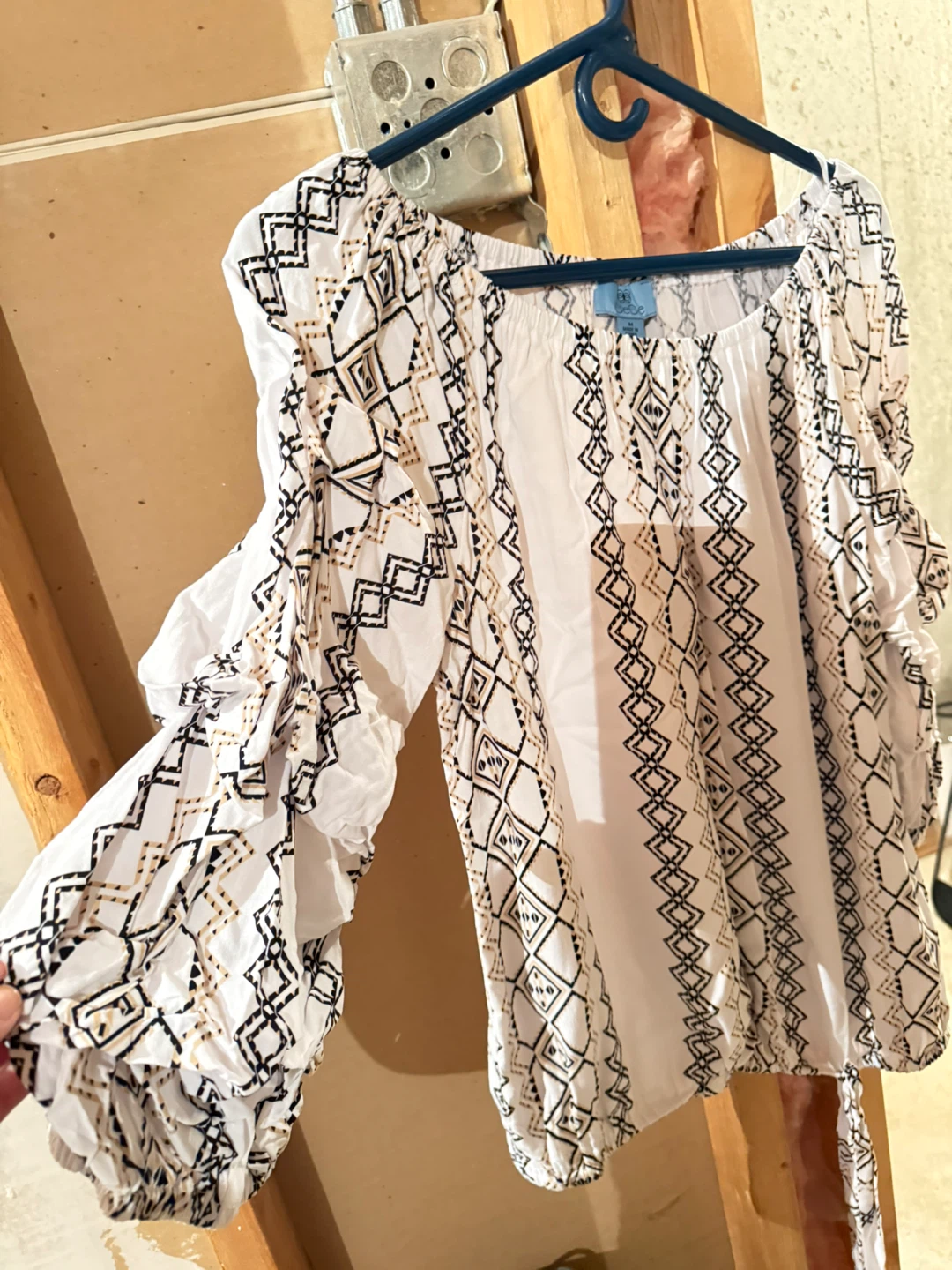 Blue Sky White Embroidered Off-the-Shoulder Top - photo 3