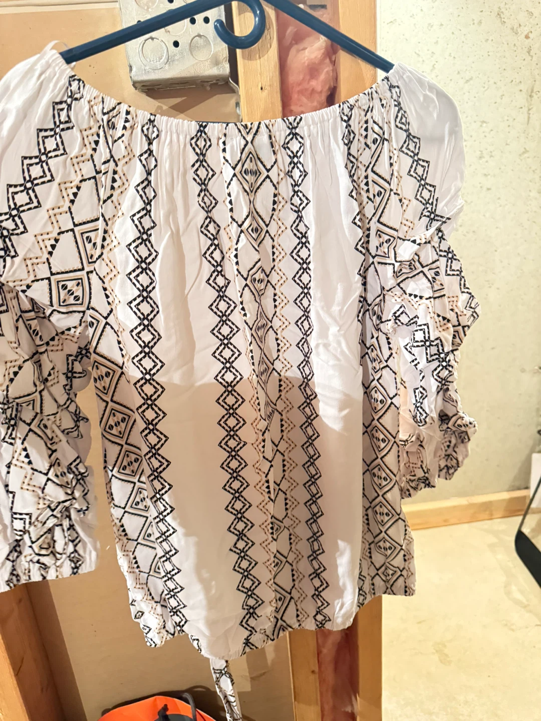 Blue Sky White Embroidered Off-the-Shoulder Top - photo 5