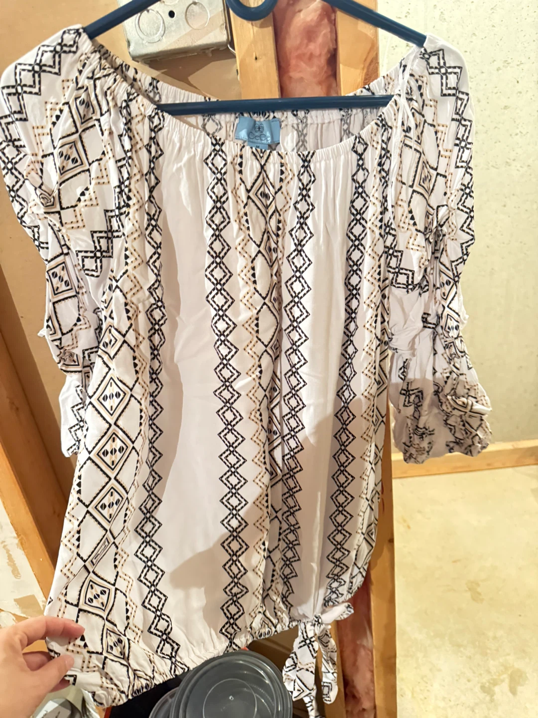 Blue Sky White Embroidered Off-the-Shoulder Top - photo 4