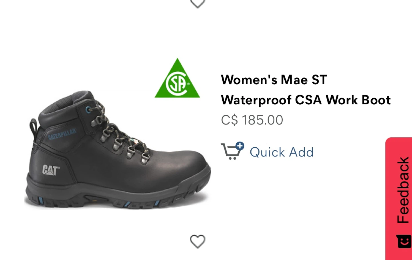 Caterpillar Women's Mae ST Waterproof CSA Work Boot - photo 2