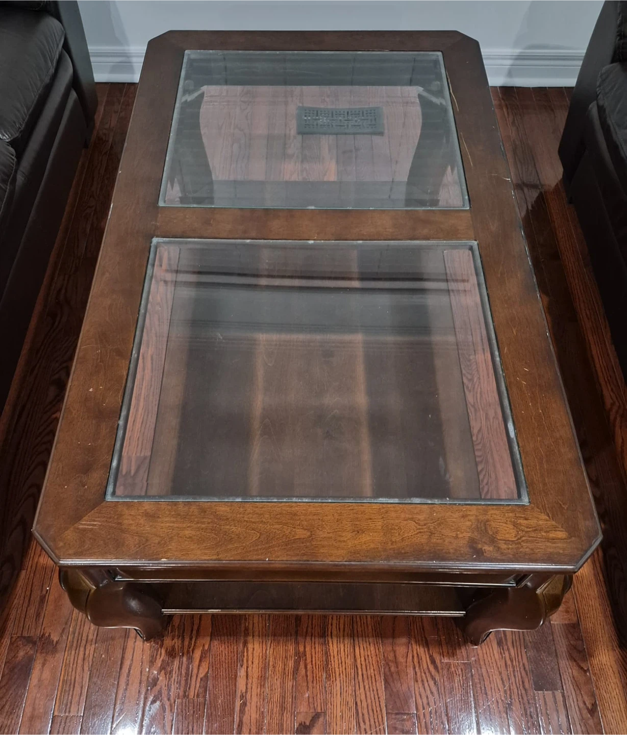 Wooden Coffee Table with Glass Inserts - photo 2