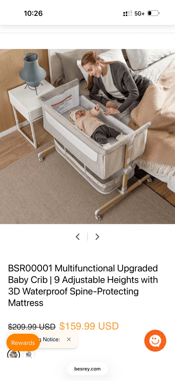 Besrey Multifunctional Baby Crib/ bed side Bassinet - photo 3