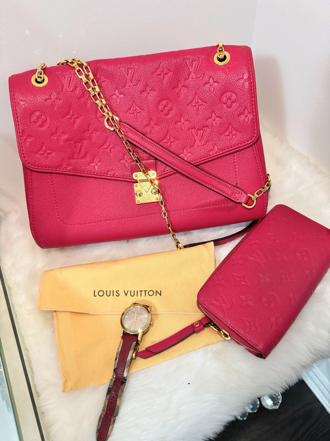 LV bag +Wallet+Burberry watch bundles