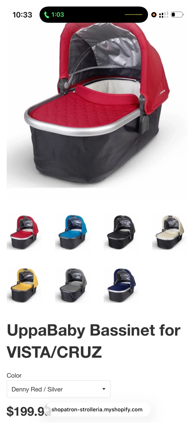 UPPAbaby Bassinet for VISTA/CRUZ - Denny Red / Silver - photo 3