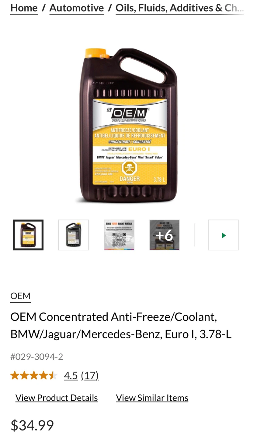 New OEM EURO I Antifreeze/Coolant - 3.78 L - photo 3