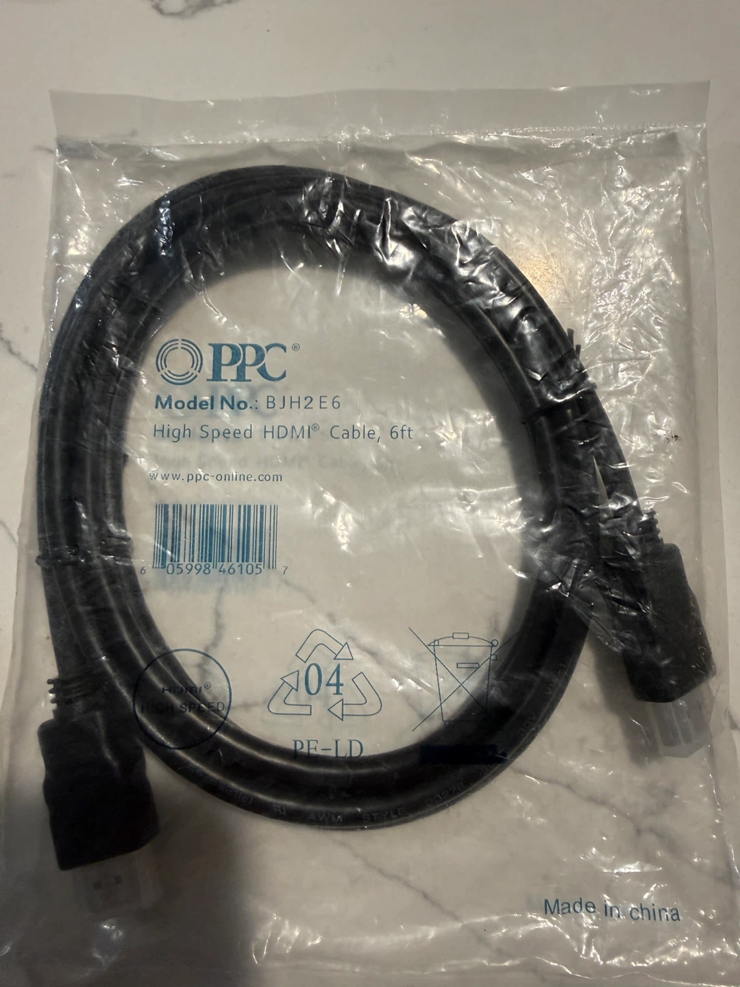 PPC High Speed HDMI Cable, 6ft