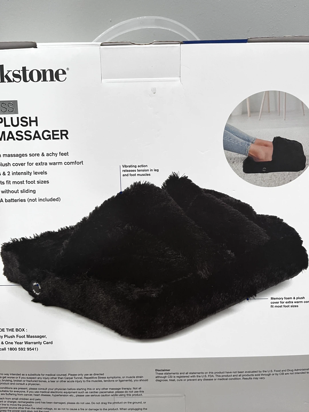 Brookstone Cordless Cozy Plush Foot Massager - photo 4