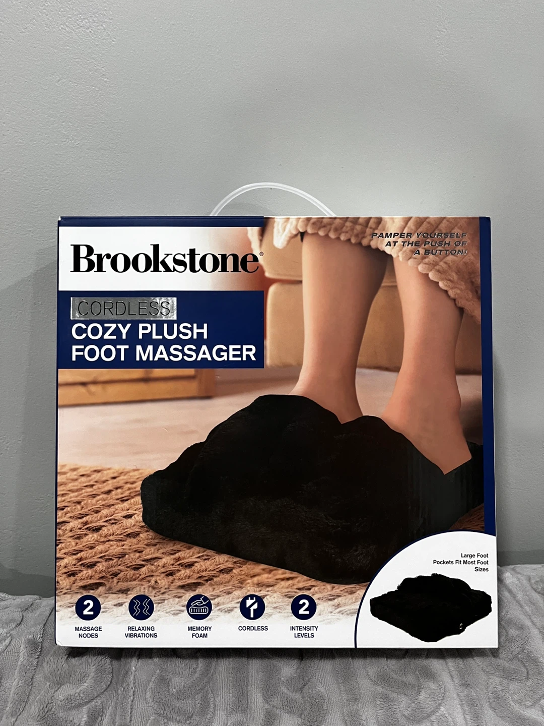 Brookstone Cordless Cozy Plush Foot Massager