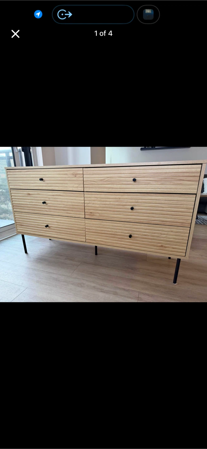 Six Drawer Dresser with Ribbed Fronts