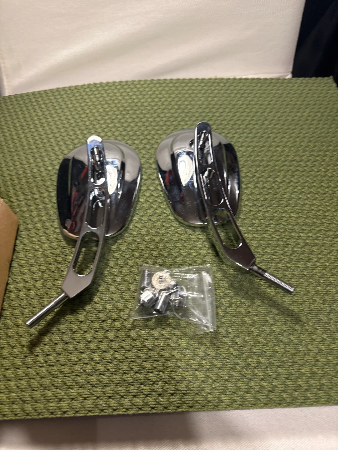 Chrome Motorcycle Handlebar Mirrors - photo 2