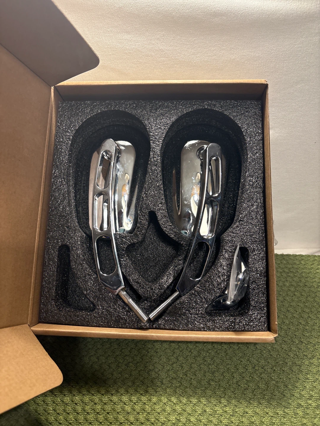Chrome Motorcycle Handlebar Mirrors - photo 3